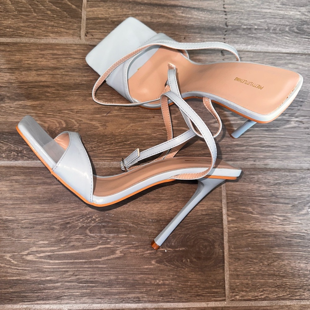 PrettyLittleThing Powder Blue Strappy Heels